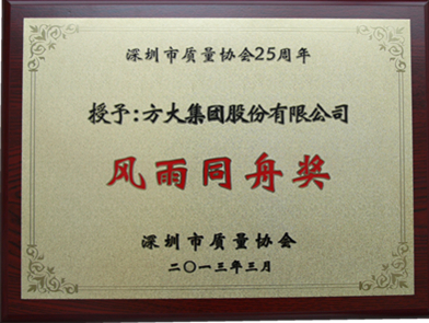 ga黄金甲集团获质协“风雨同舟”奖